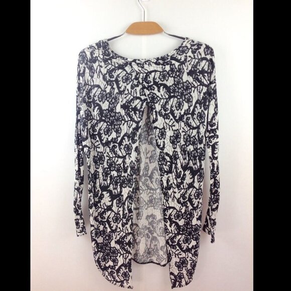 * Wilfred Rayon Lace Print La Rivière Long Sleeve w/Open Back Size S - Picture 3 of 7